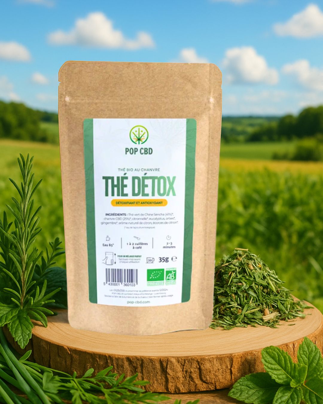 Infusion BIO CBD 70% CHANVRE "THÉ DETOX" !! Promo -35% !!