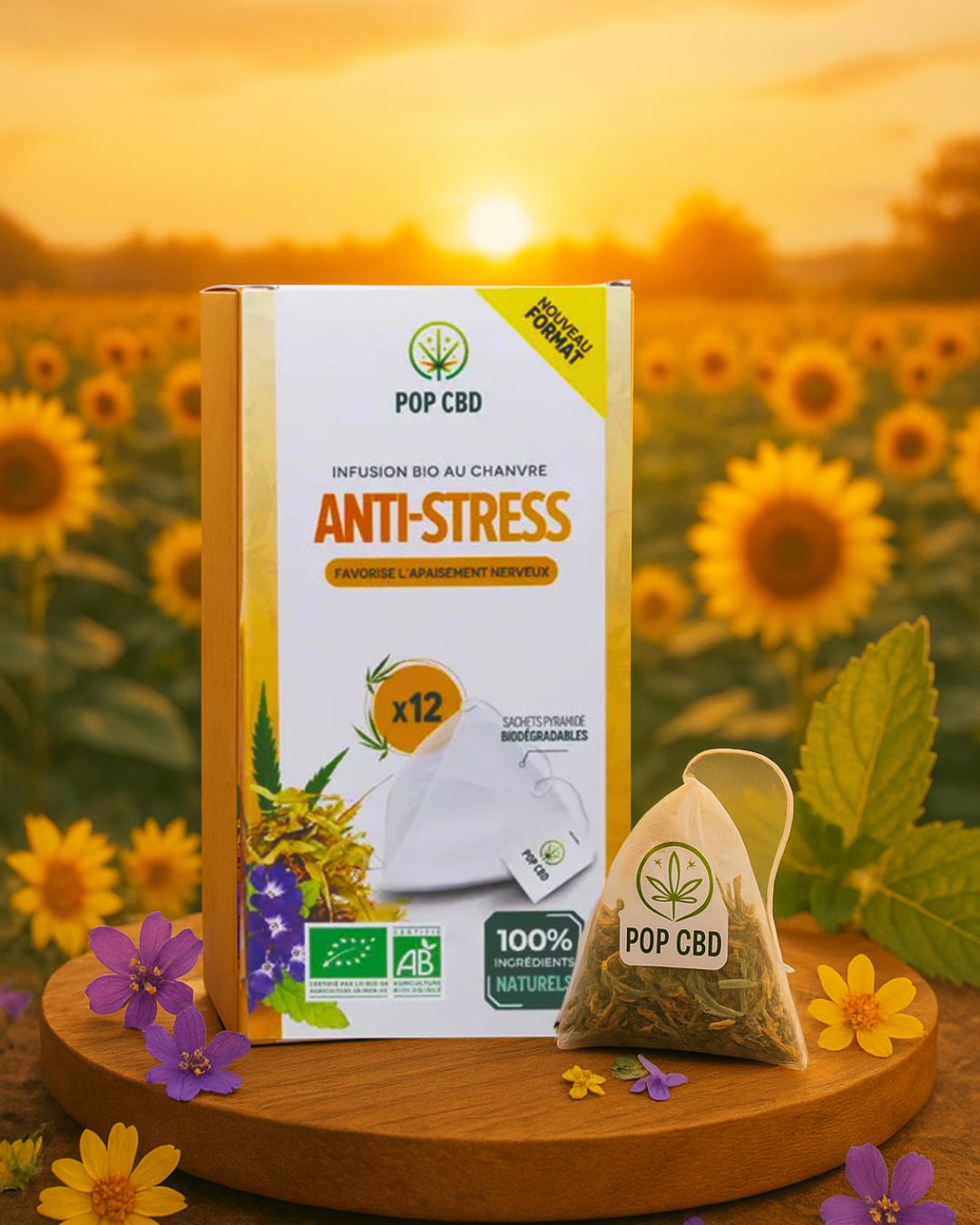 sachets pyramides Infusion BIO CBD "Anti-Stress"