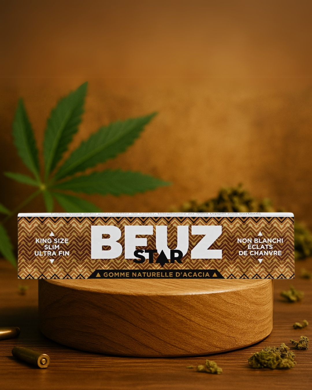 FEUILLES à rouler BEUZ STAR King size SLIM éclats de chanvre