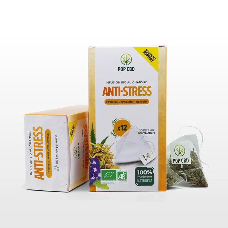 sachets pyramides Infusion CBD "Anti-Stress" CBD bio