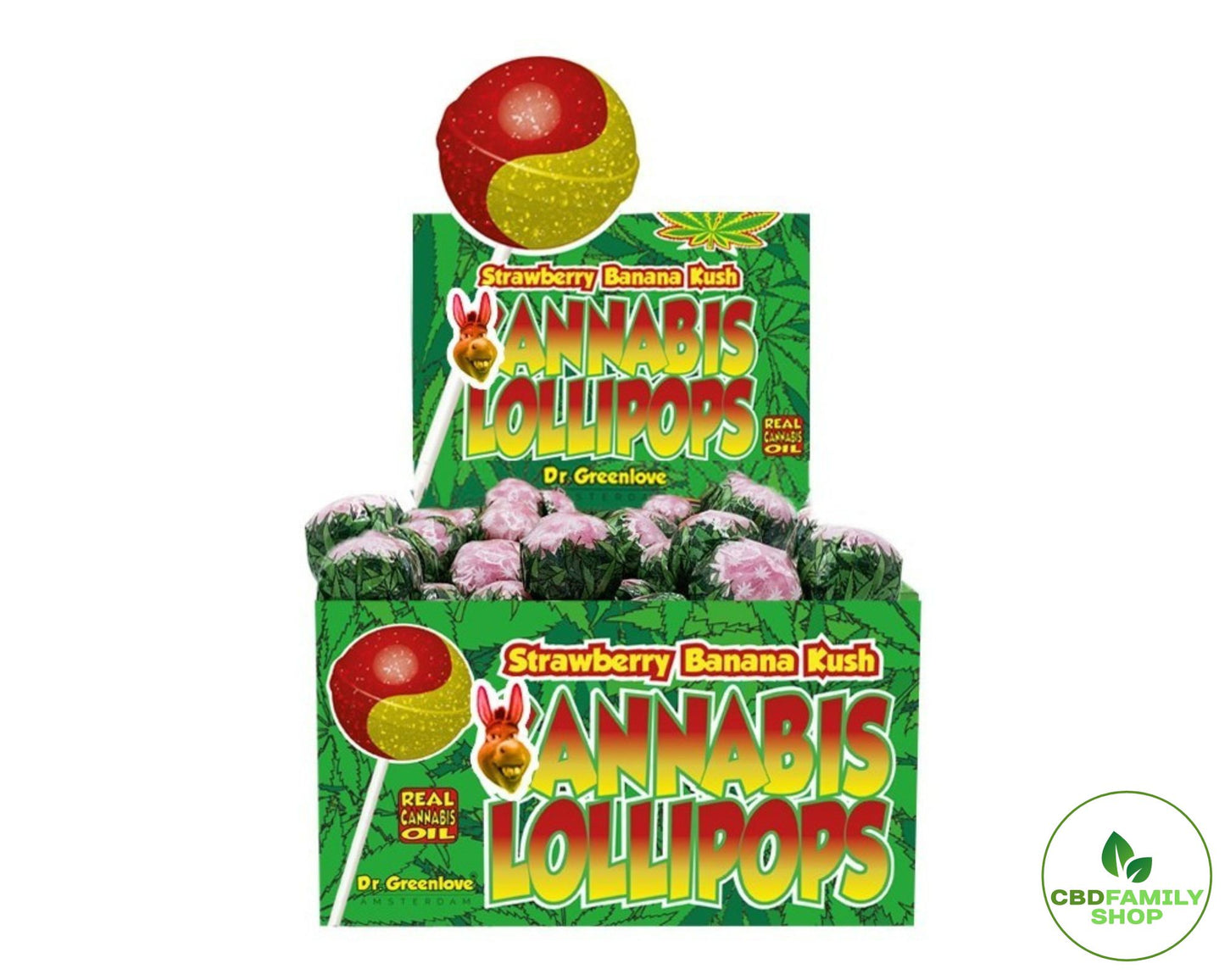 Sucettes Huile CBD - Strawberry Banana Kush
