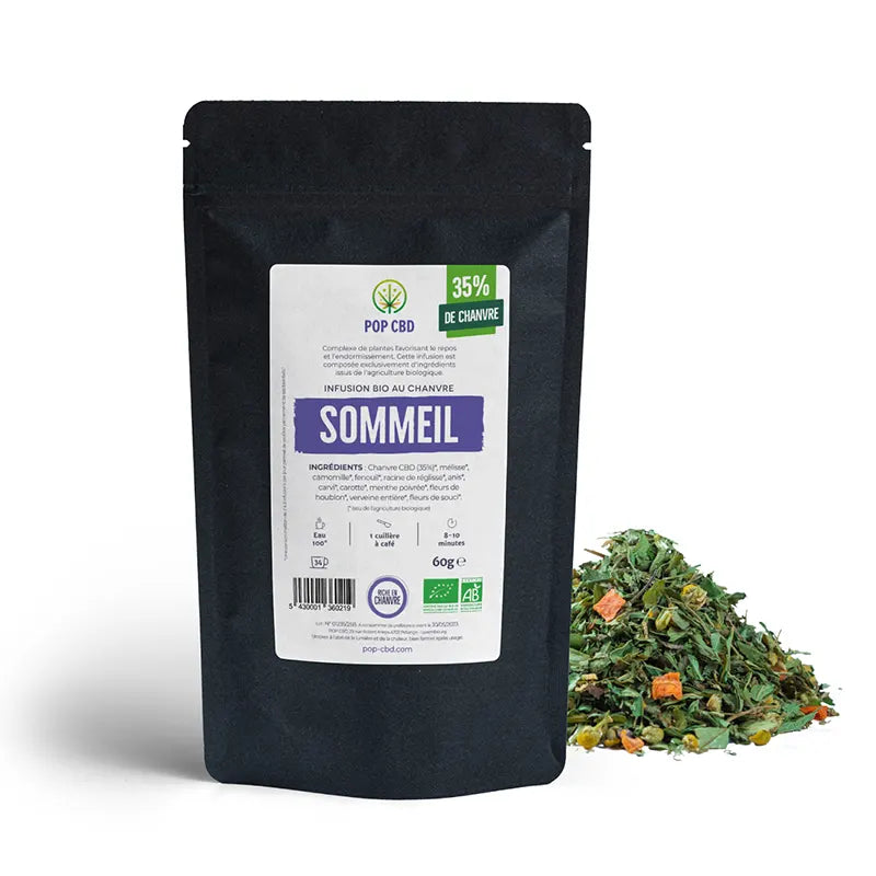 INFUSION Bio CBD "SOMMEIL" au Chanvre 25 sachets "Pyramide"