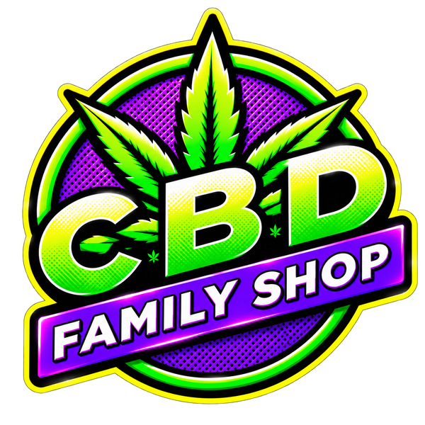 CBD Family Shop — logo violet néon