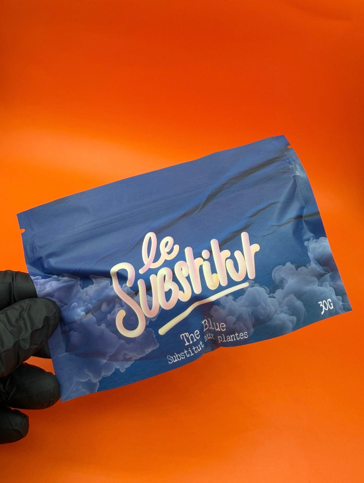 Substitut de tabac "THE BLUE" Feuilles de framboisier et de menthe poivrée